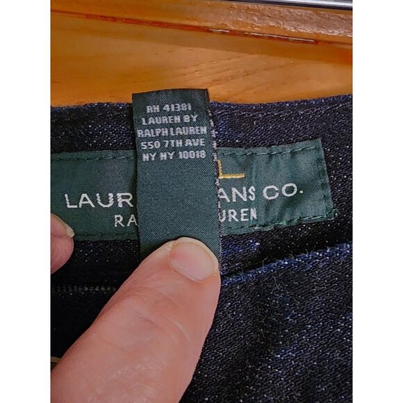 RALPH LAUREN LRL WOMENS BLUE STRETCH STRAIGHT LEG DENIM JEANS 16 - Picture 2 of 10